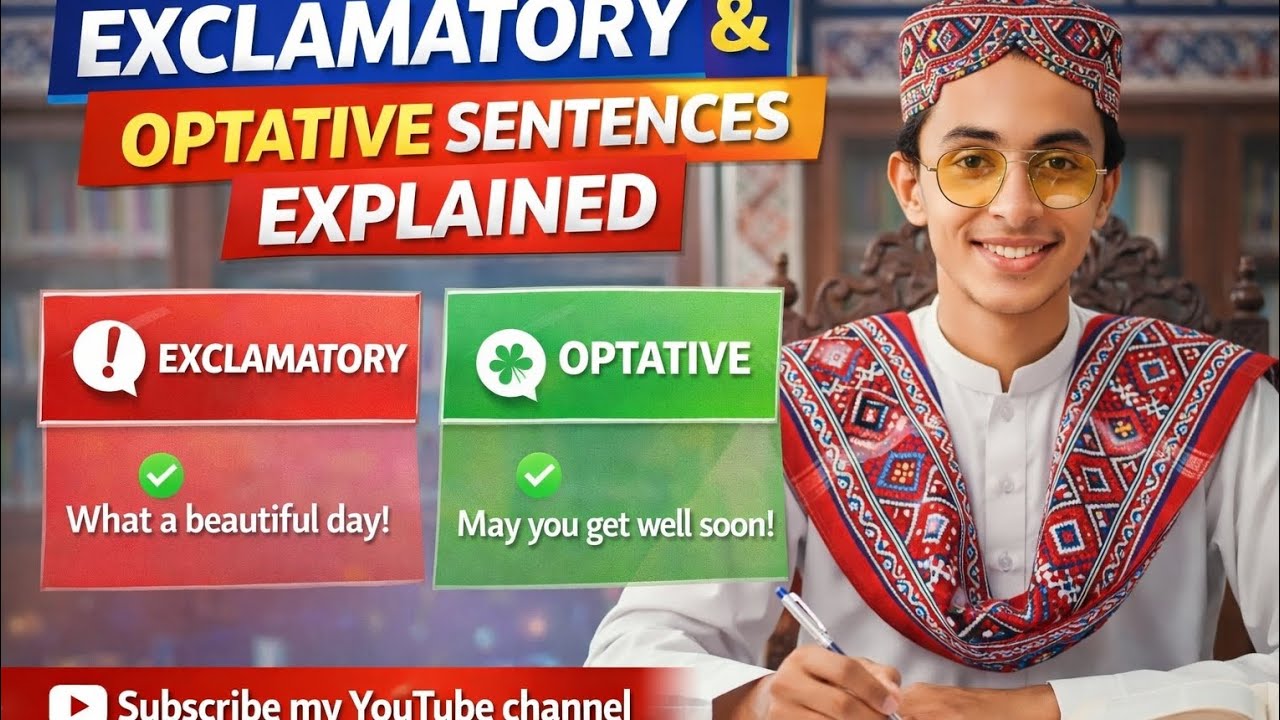 🔥 Exclamatory & Optative Sentences | Easy English Grammar for Beginners