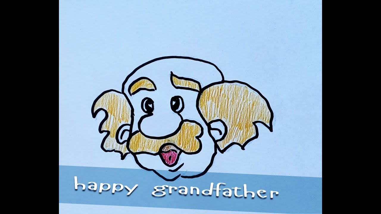 simple drawings/draw a happy grandfather YouTube