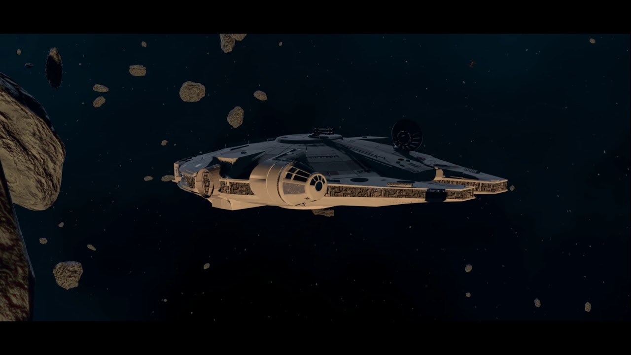 Star Wars - Blender - Millenium Falcon Jump to Asteroid Field HQ - YouTube