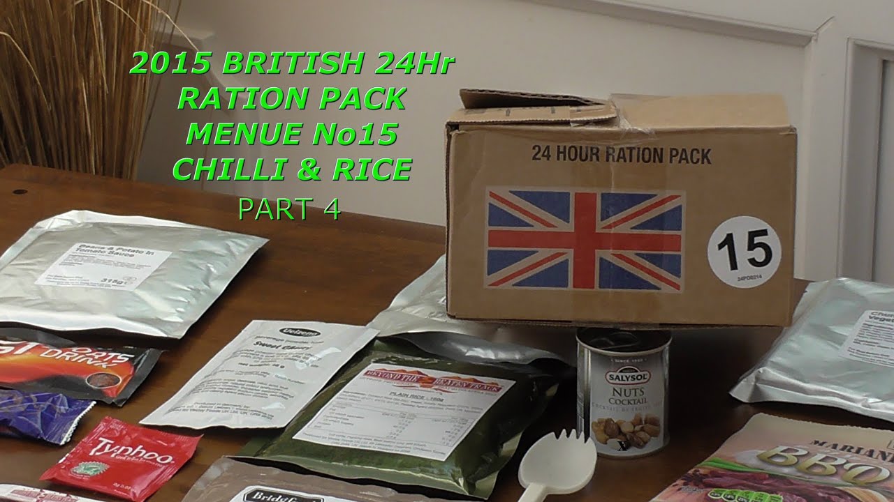 MRE Review 2015 British Army 24hr Ration Pack No15 Chilli & Rice : Part ...