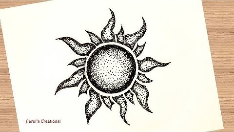 ♥Sun Stippling Art for Beginners | Easy stippling Tutorial♥