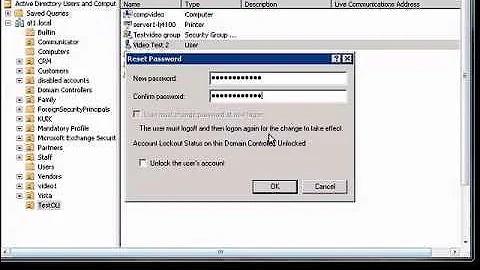 Reset password in Active Directory Users and Computers in Windows