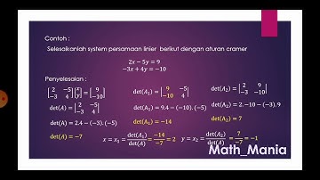SISTEM PERSAMAAN LINIER DENGAN ATURAN CRAMER