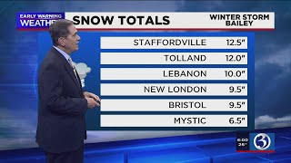 Winter Storm Bailey snowfall totals