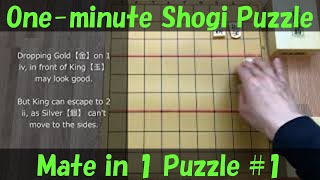 【将棋】Shogi puzzle for beginners with English Commentary Mate in 1 #1/ Tsume Shogi screenshot 3