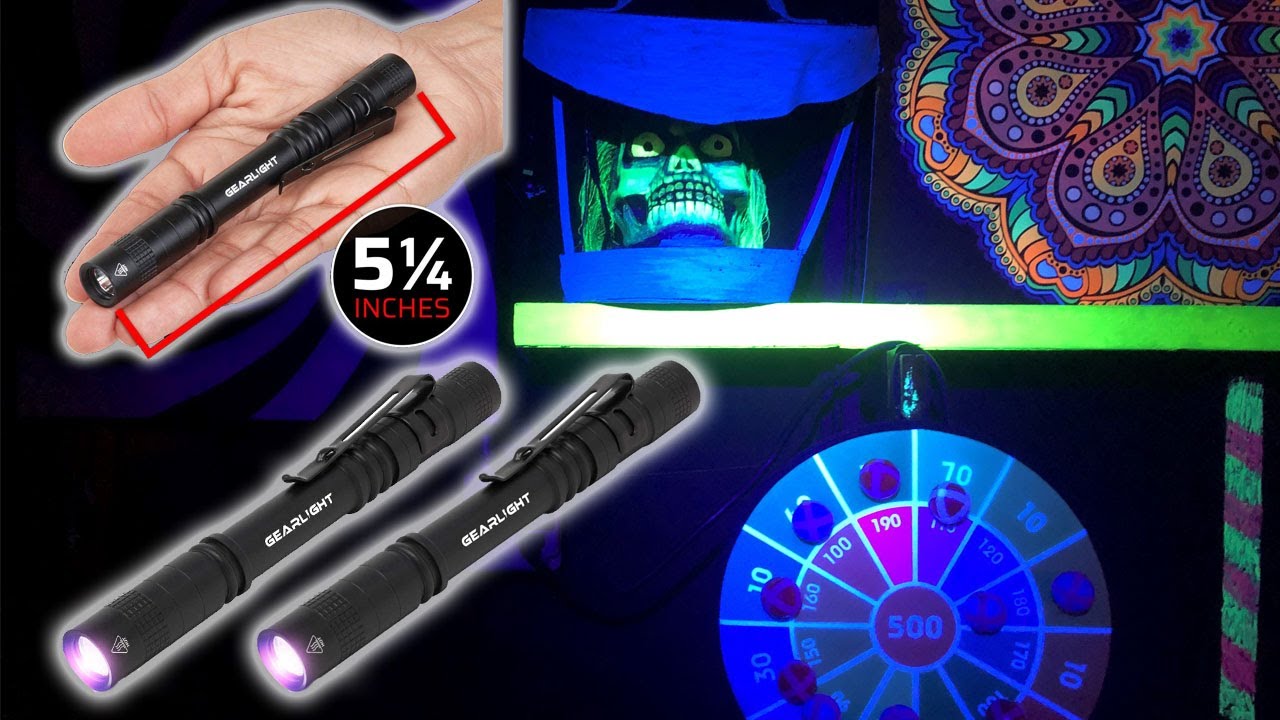 Gearlight S100 390nm UV Pocket Flashlight Review. 2 Pack UV LED YouTube