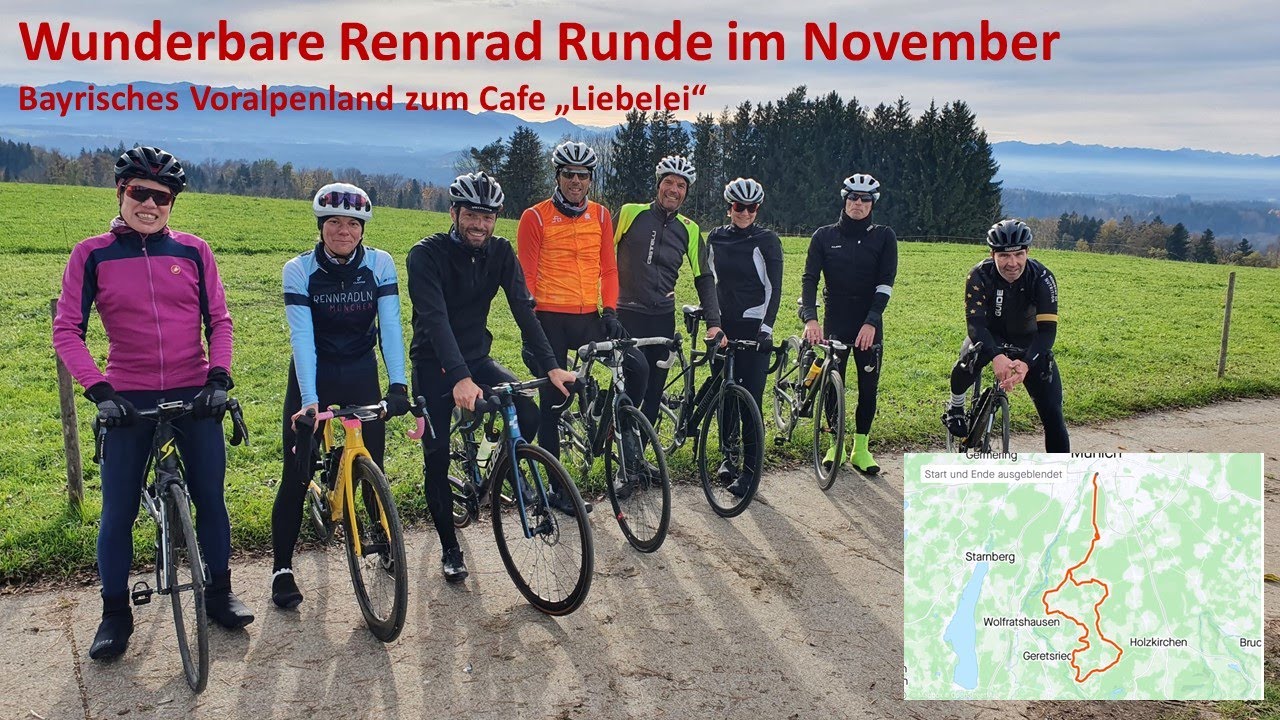 Wunderbare Rennrad Runde im November - Bayrische Voralpen zum Cafe Liebelei