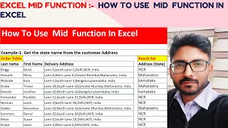 How to return character from the middle of a text string | Mid Function Explained With Examples #Mid