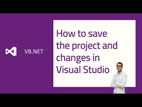 How to save the project and changes in Visual Studio