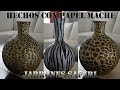 JARRONES SAFARI O ANIMAL PRINT-PAPEL MACHE DIY SAFARI ANIMALS VASES আলংকারিক পেপার-ম্যাচে ফুলদানি