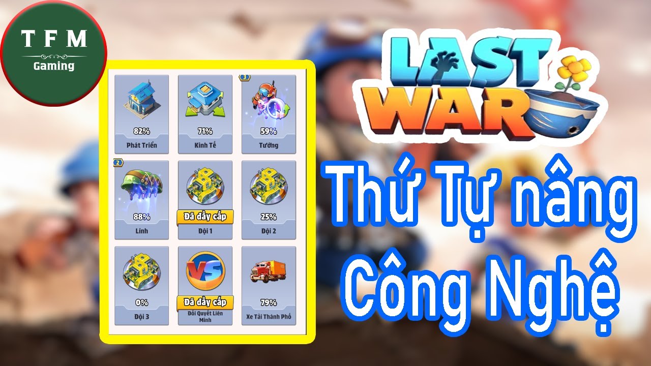 Last War Vn | Thứ tự nghiên cứu công nghệ sao cho phù hợp