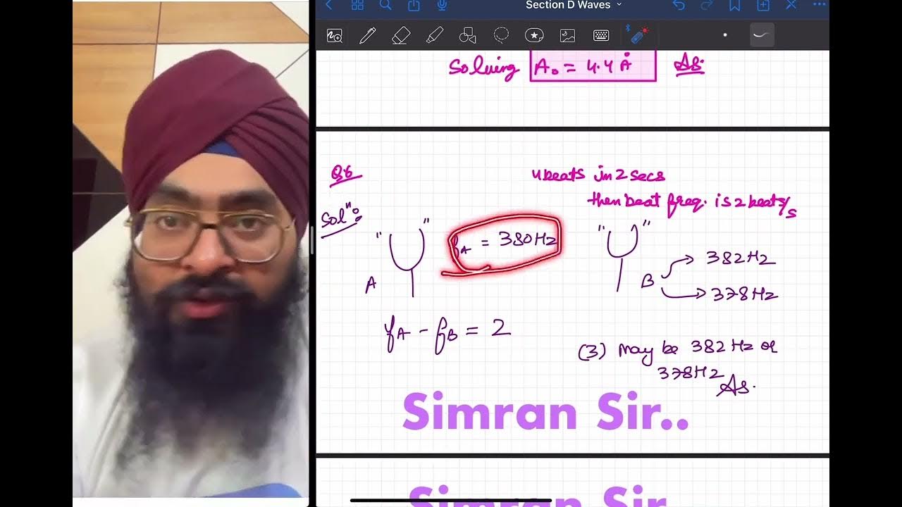 A tuning fork A of frequency 380 Hz gives 4 beats in 2 seconds when