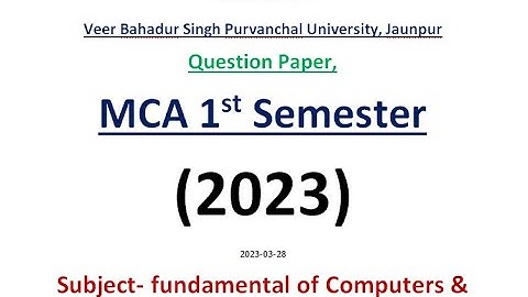MCA 1st Sem Question Paper sub- Fundamental of computers and emerging techenologies 2023