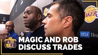 Magic Johnson And Rob Pelinka Discuss Lakers Trade Of Jordan Clarkson, Larry Nance Jr.