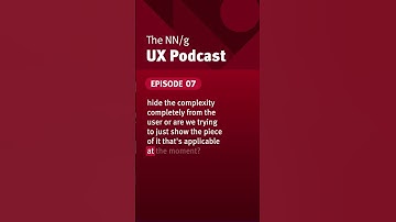 "Simplifying complex workflows" - explained by Page Laubheimer on the NN/g UX podcast. #ux #podcast