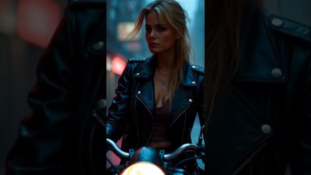 A confident woman in a leather jacketJoin Telegram For Clip 