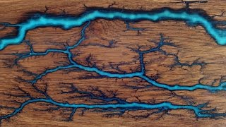 :   .   . Lightning on wood. How it's made