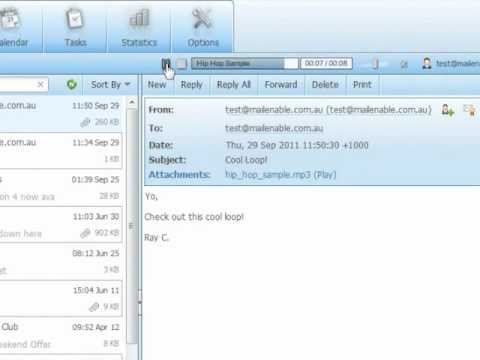 MailEnable Video: Webmail - Embedded MP3 Player