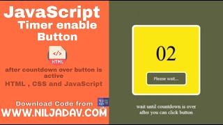 easy JavaScript timer enable Button || JavaScript countdown || Niljadav