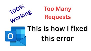 How to solve Too Many Requests Microsoft account | Too Many Requests Outlook | 100% Working Fix