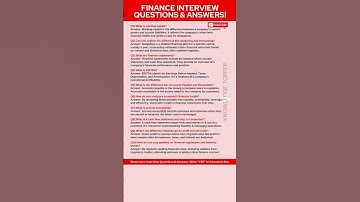 Finance Interview Questions and Answers | Finance Job Interview Questions and Answers