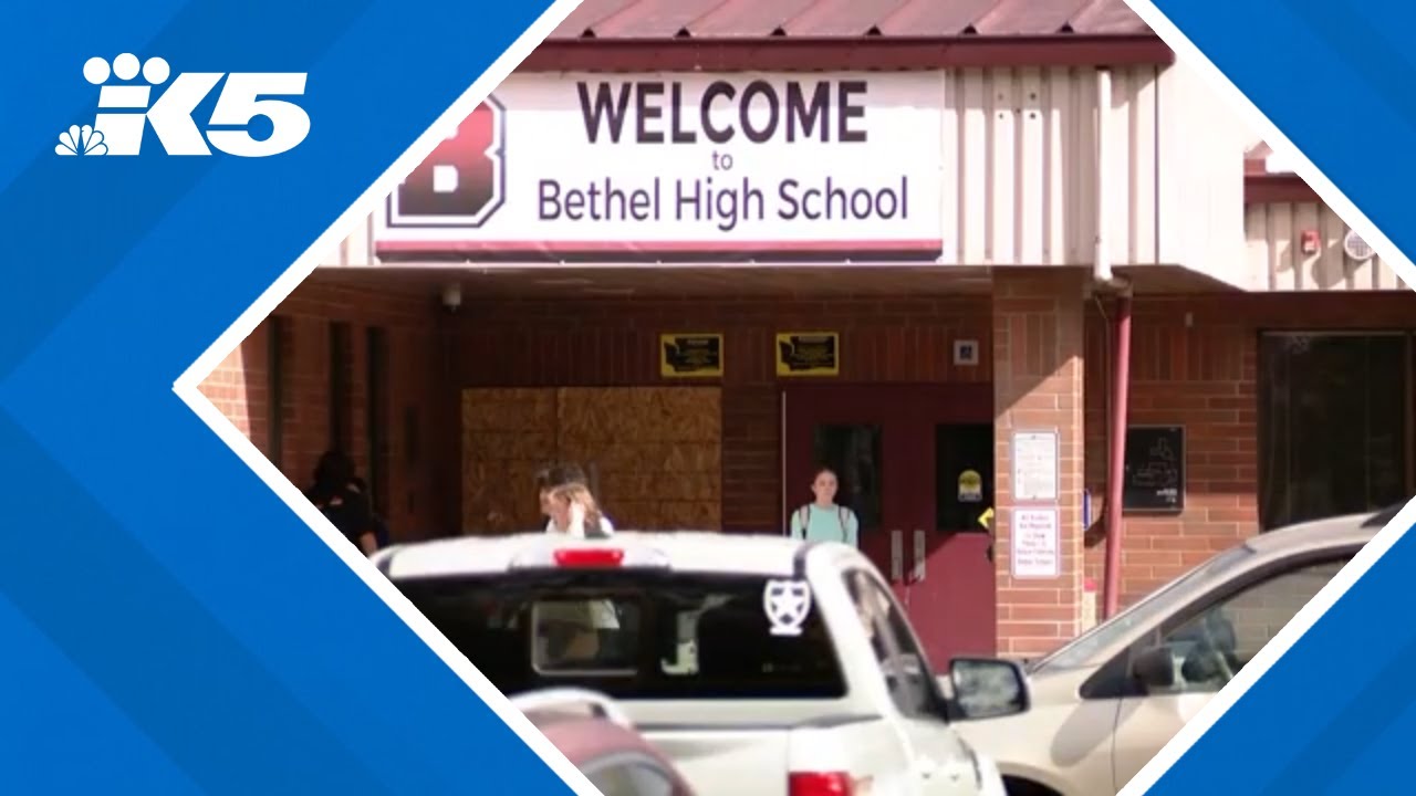 Police find stolen vehicle crashed into front doors of Bethel High