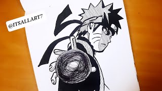 Drawing - Naruto  with Rasengan // speed drawing - Naruto with Rasengan  full body//