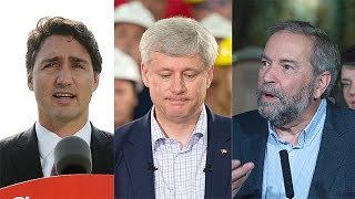 Harper, Mulcair and Trudeau react to the technical recession