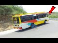 Private Bus Turning On Curve in Dharmapuri to Hogenakkal Road