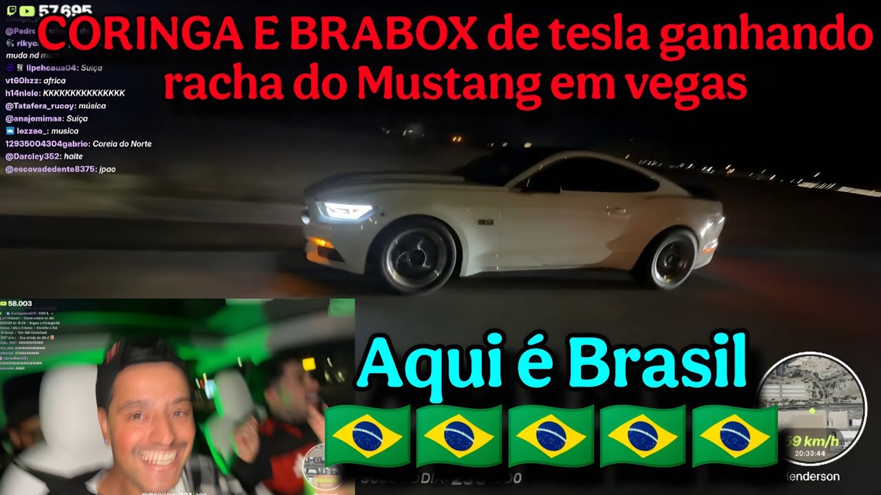CORINGA e BRABOX GANHANDO RACHA DO MUSTANG EM VEGAS