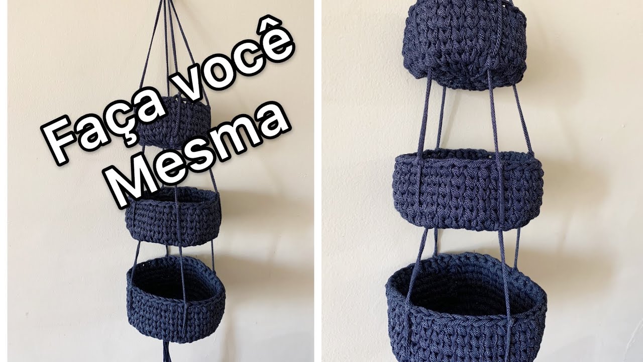 VASO SUSPENSO FIO DE MALHA 🧶 #croche #fiodemalha #crochet