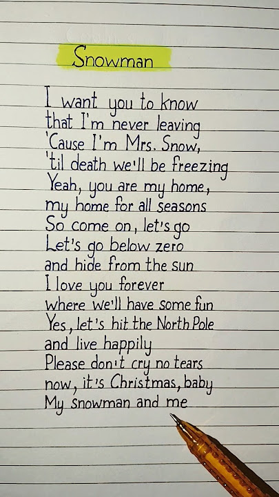 sia snowman lyrics