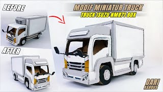 CARA MODIF MINIATUR TRUCK THERMOKING ISUZU NMR 71 JADI FULL MBOIS | MINIATUR HANDMADE