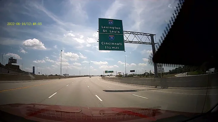 Dash cam view of driving South I-65 into Louisville KY from Indiana