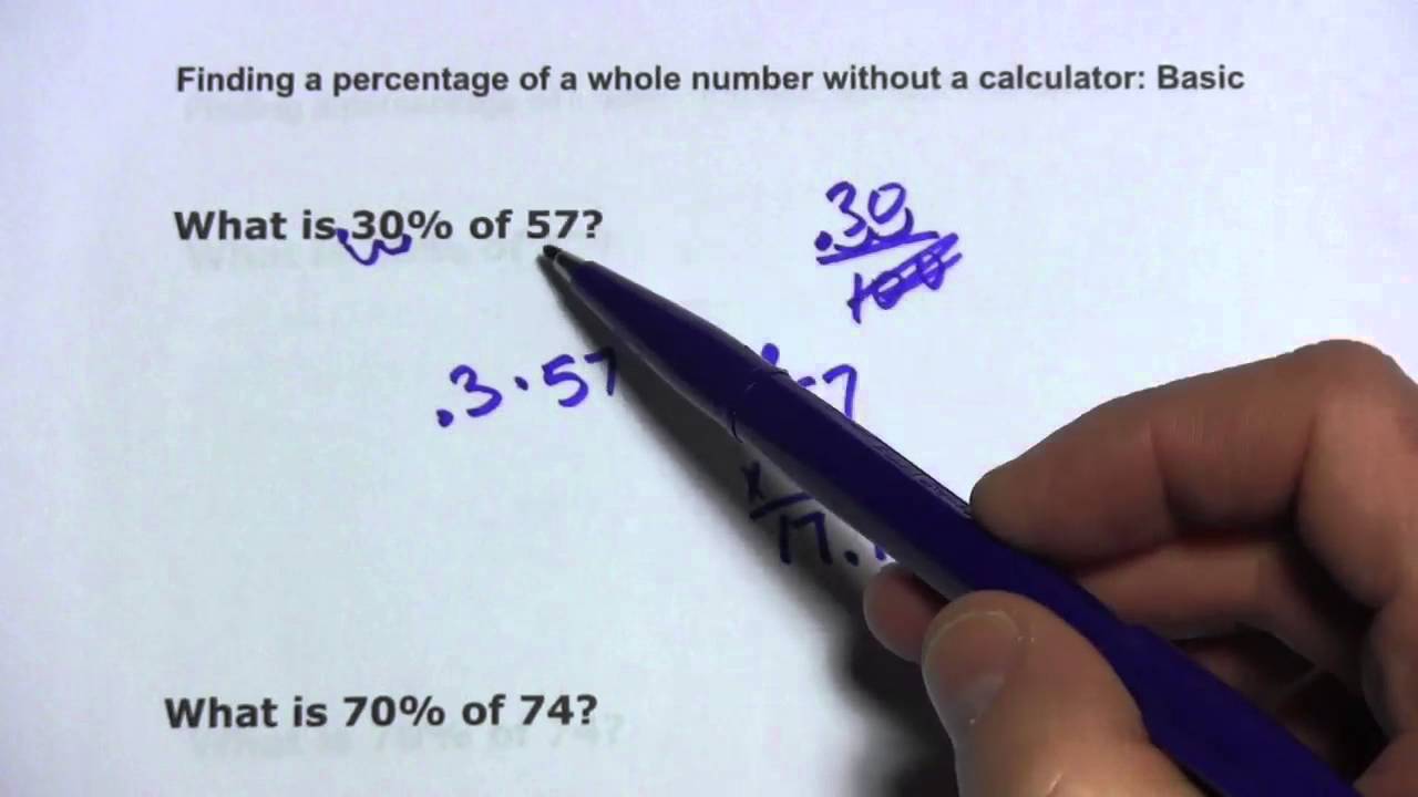 Finding a Percentage of a Whole Number Without a Calculator