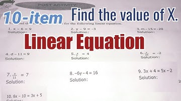 Module: LINEAR EQUATION | What is the value of X