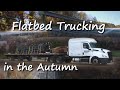 Flatbed trucking in the autumn  usa  western express inc