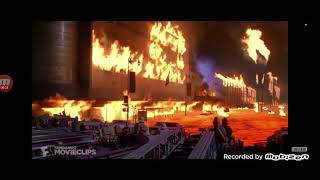 volcano turn on the hoses scene
