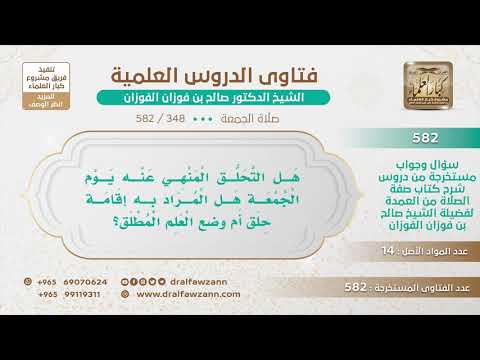 [348 -582] ما المراد بالتحلق المنهي عنه يوم الجمعة؟