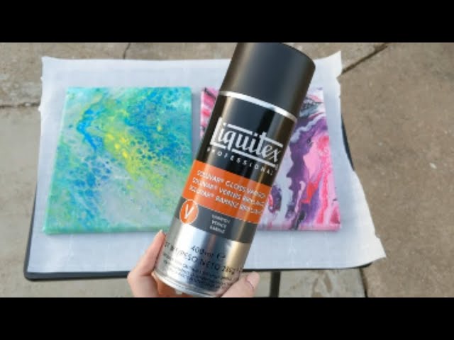 Using Liquitex Gloss Varnish Spray to Seal an Acrylic Pour