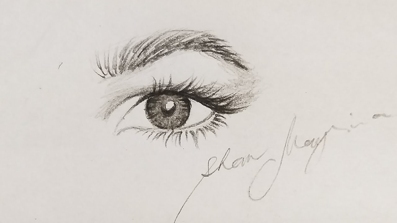 How to draw realistic eye using charcoal pencil - YouTube