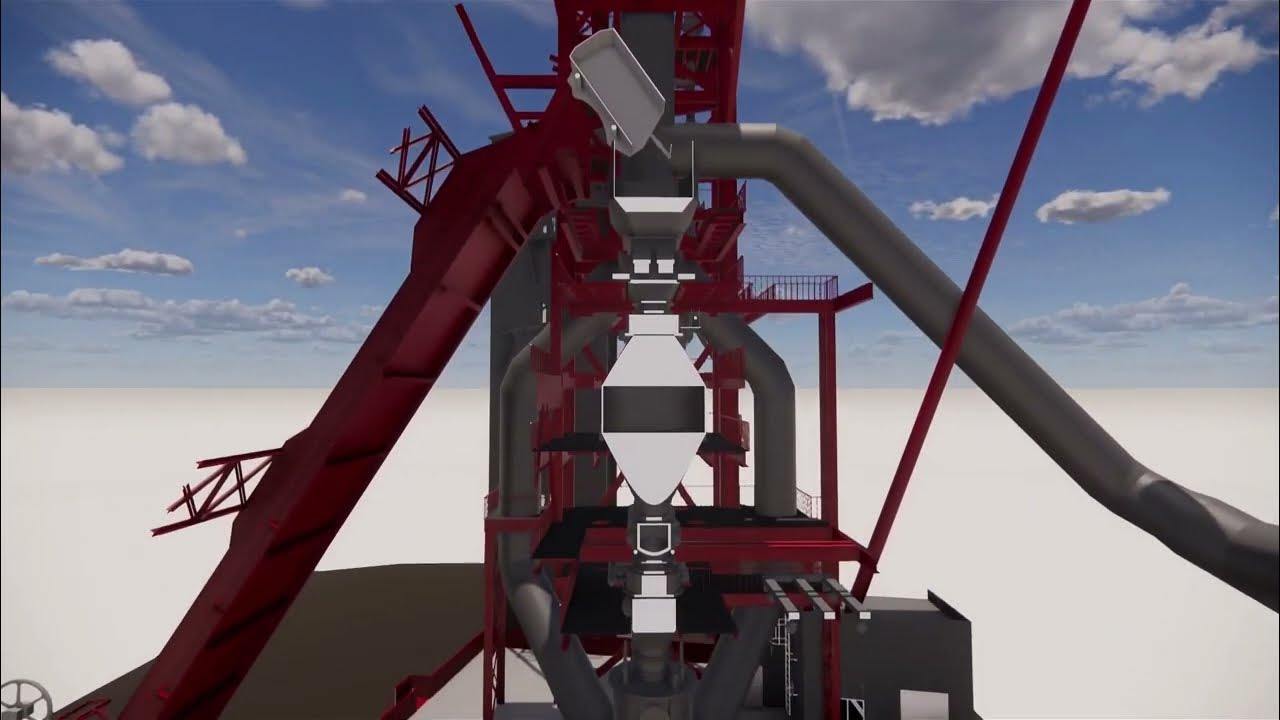 Azovstal Blast Furnace No 6. Loading and central unit of blast furnace