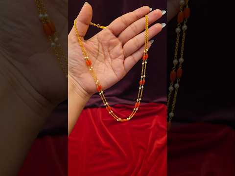 Coral with Swarovski pearls mala Price: 490/- free shipping WhatsApp #9381732736