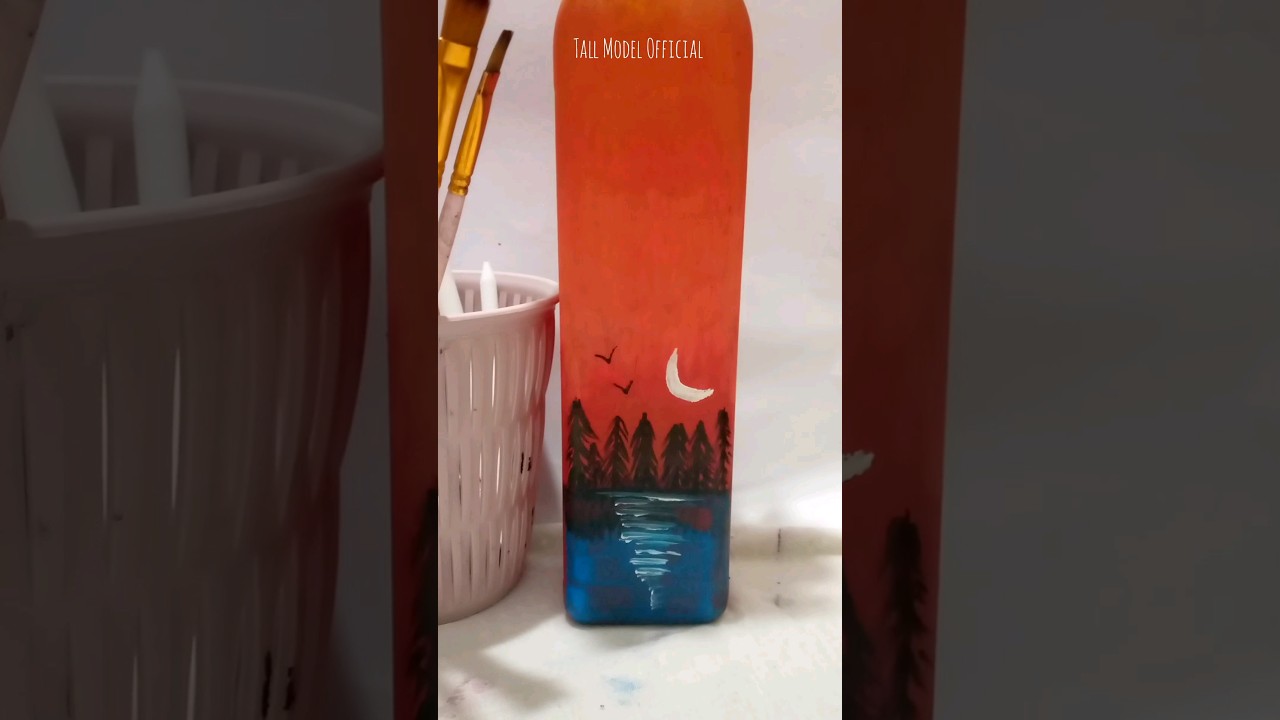 Glass bottle painting tutorial 