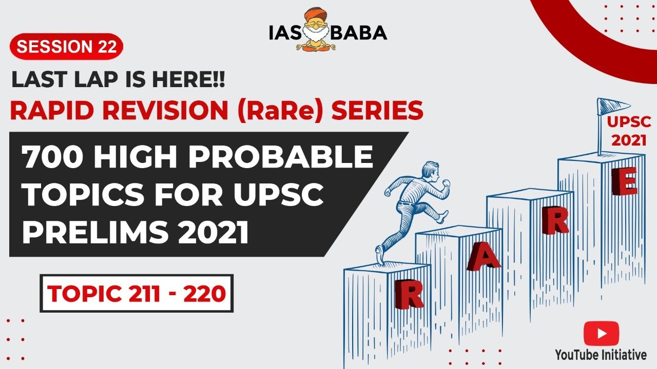 Prelims 2021: Rapid Revision (RaRe) Series - 700 Probable Topics for UPSC Prelims| Session 22
