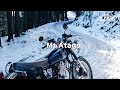 [Yamaha SR400] 冬の朝活、雪の愛宕山