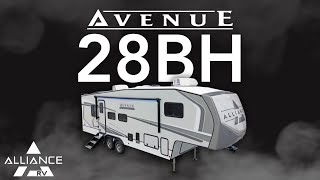 Discover the Avenue 28BH: Ultimate Comfort in a 32'11' Bunkhouse, Only 8,515 lbs Dry!