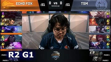 Echo Fox vs TSM - Game 1 | Round 2 S8 NA Regional Qualifier for S8 Worlds 2018 | TSM vs FOX G1