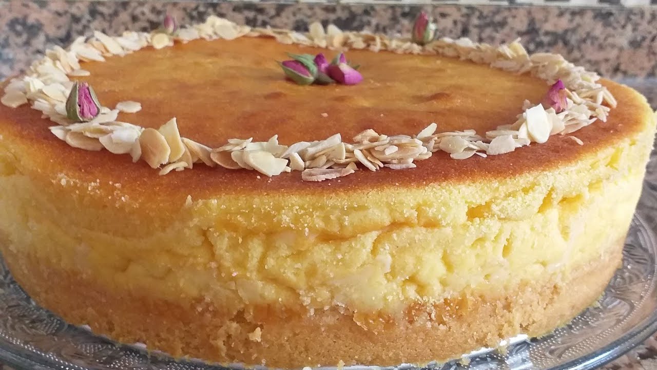 بسبوسة بكريمة روعة روعة بمكون بسيط يزيدها لذة/ هشيشة ومسقية تستحق التجربة