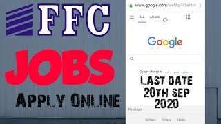 FFC Jobs Opritunity_How to apply online_Till 20th sep, 2020.